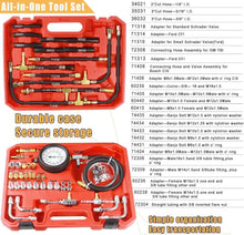 Load image into Gallery viewer, High-Precision 0-140 PSI Fuel Pressure Gauge Kit with Adapters &amp; Tubing - 45PCS