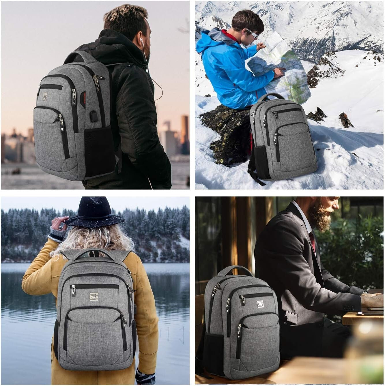 Comfy Slim 17-Inch Laptop Backpack with USB Port - Ideal for Business & College