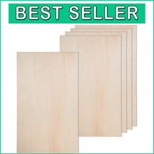 Load image into Gallery viewer, Lightweight Craft Plywood Sheets - 24 Pack 12x20 for Laser Cutting &amp; Wood Art