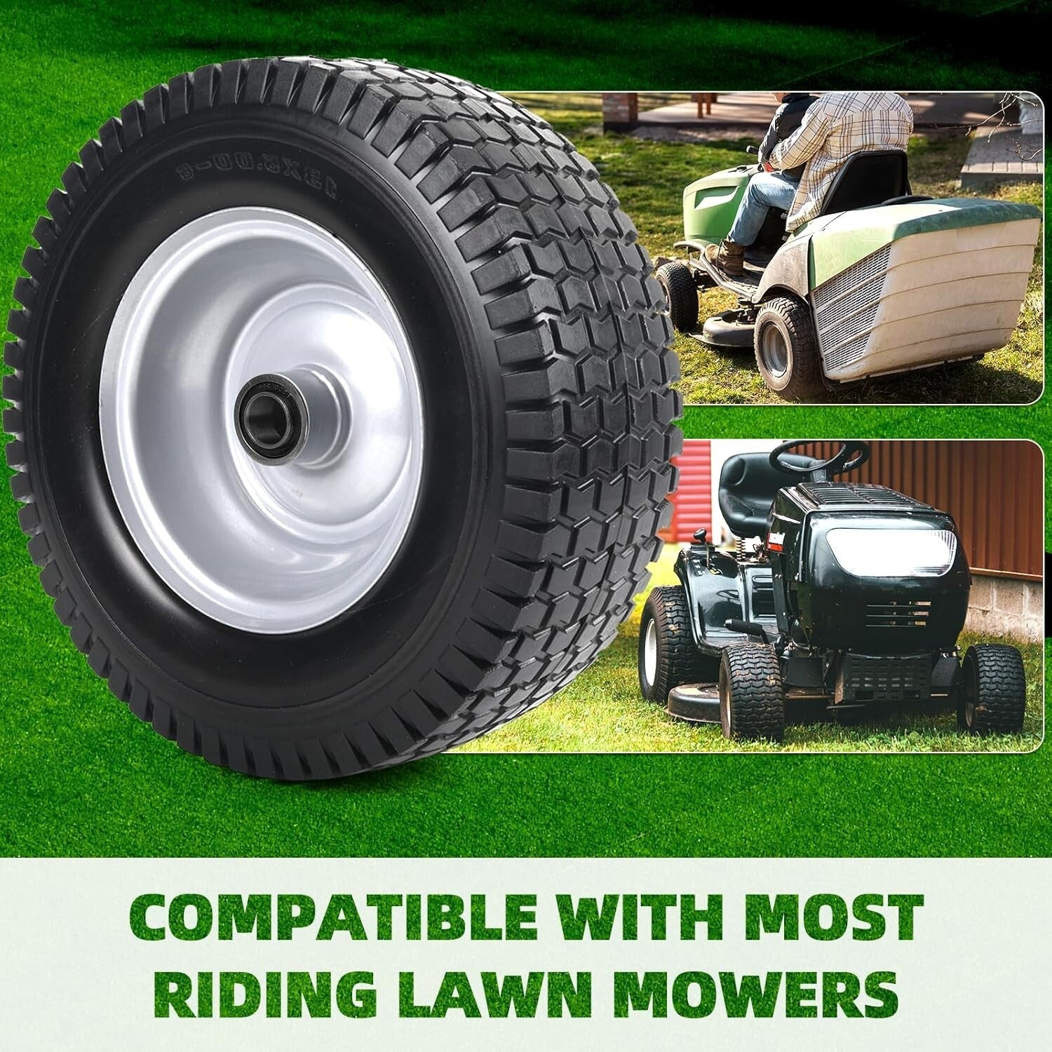 13x5.00-6 Lawn Mower Tires - Reliable Flat-Free Wheel Assemblies for All Terrain