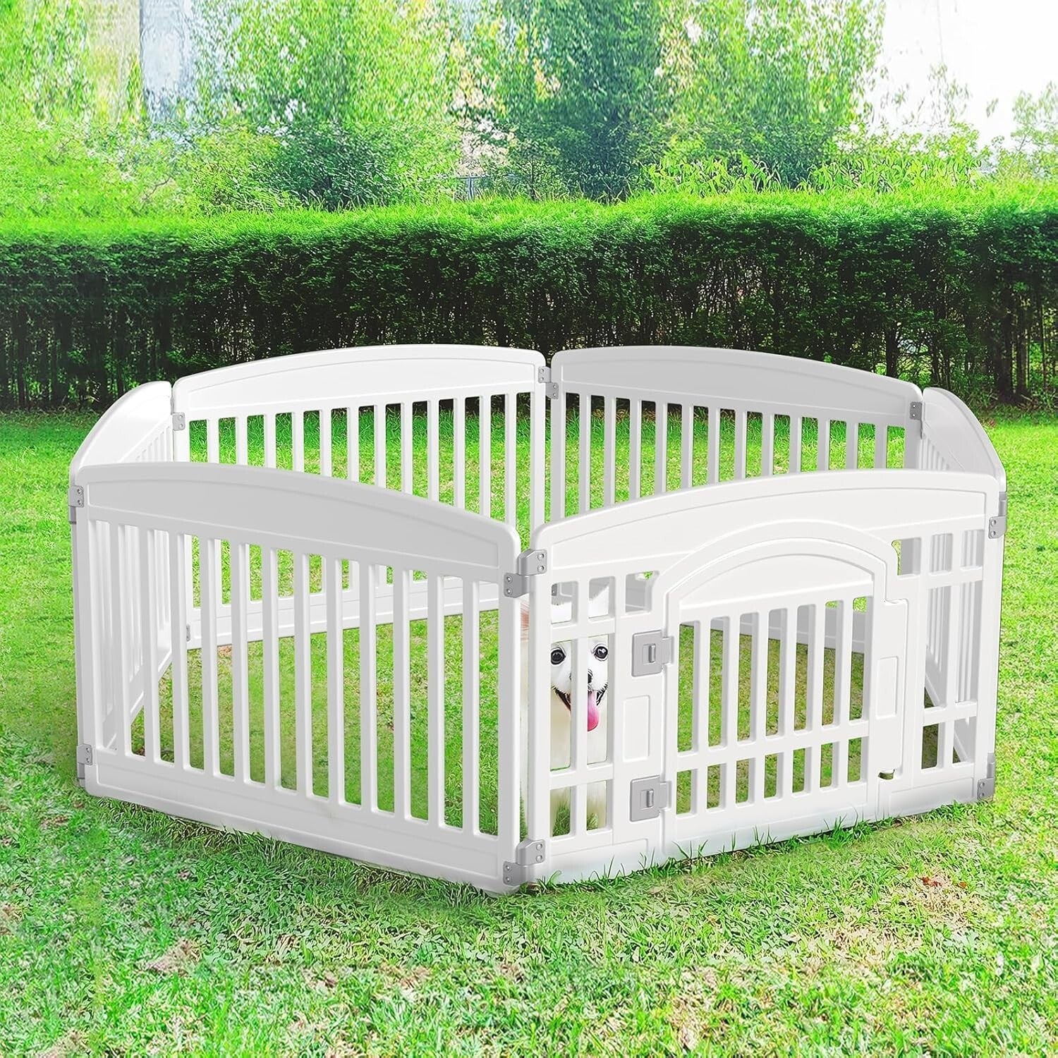 Durable 24" Dog Playpen - Safe & Easy to Clean for Small to Medium Dogs