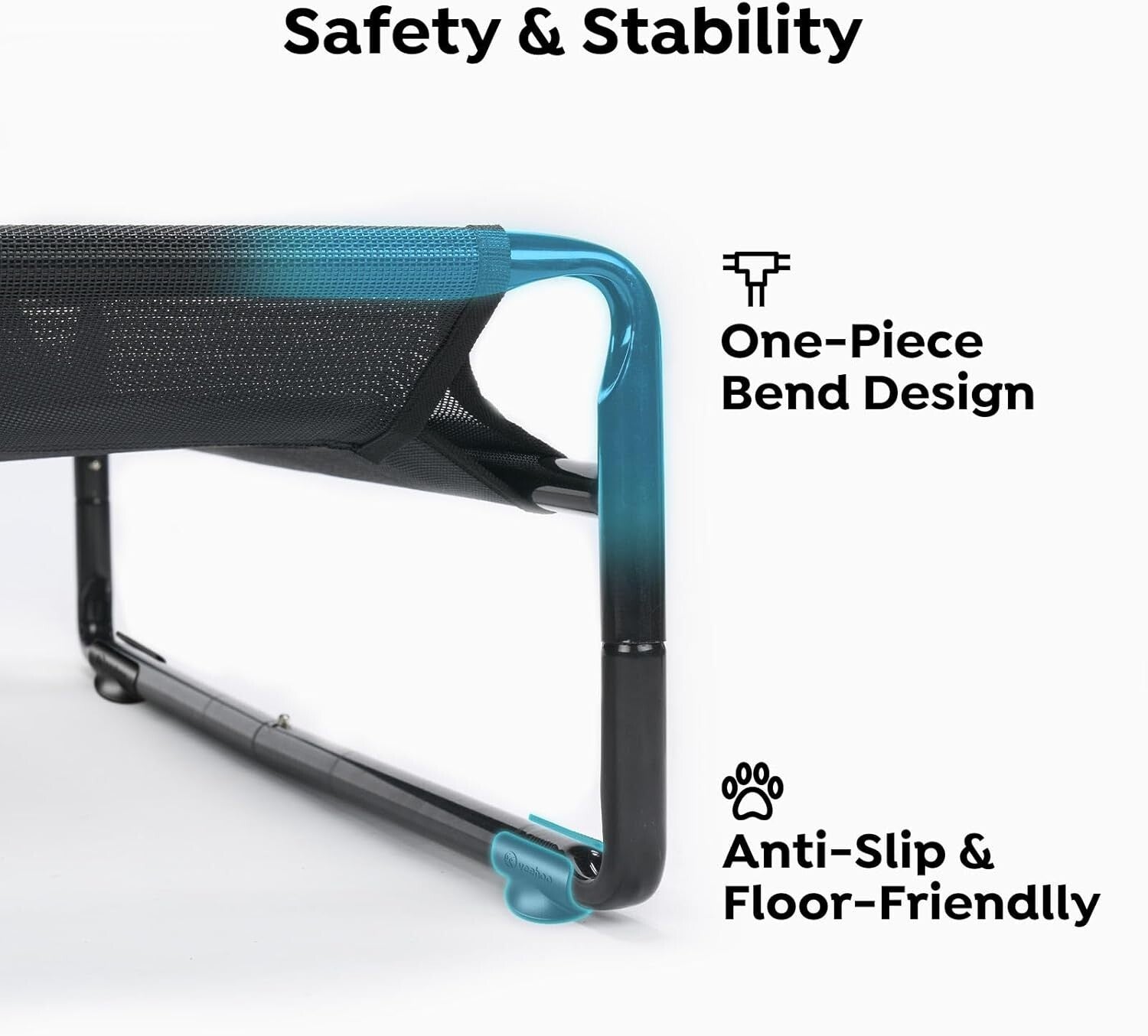 Portable Elevated Dog Bed with Anti-Slip Feet and Cooling Design for Large Dogs