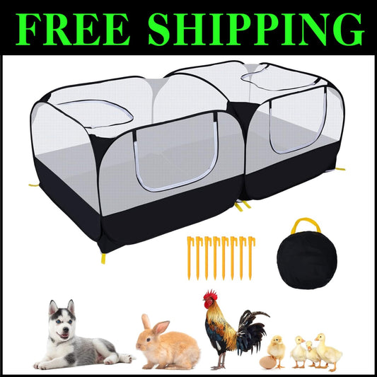 All-Purpose Small Animal Enclosure with Detachable Floor - Secure and Spacious