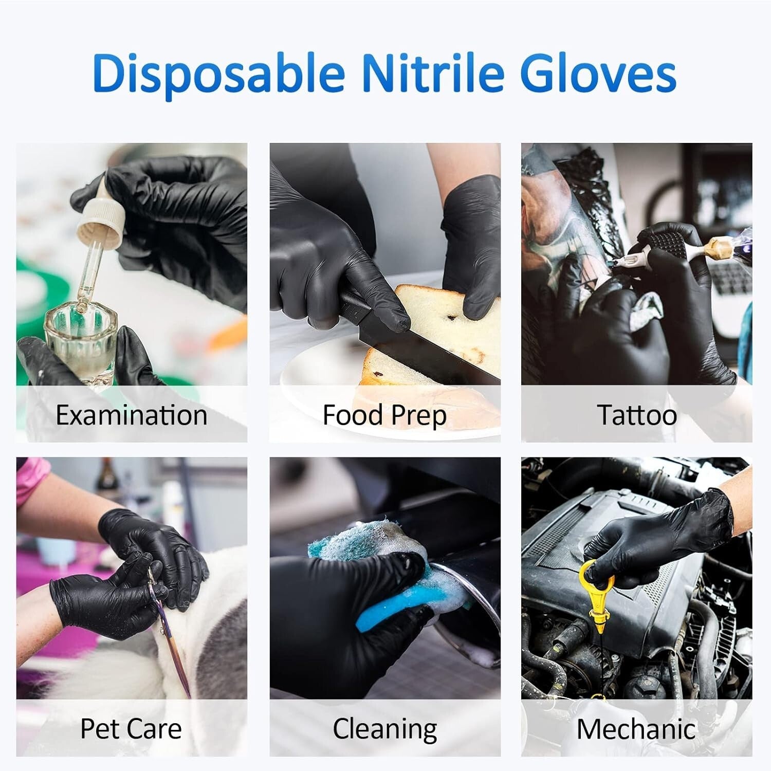Bulk 1000 Black Nitrile Gloves - Small Size, Powder-Free & Puncture Proof