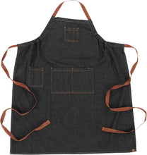 Load image into Gallery viewer, Stylish 100% Cotton Denim Chef Bib Apron with Utility Pockets - Unisex Fit