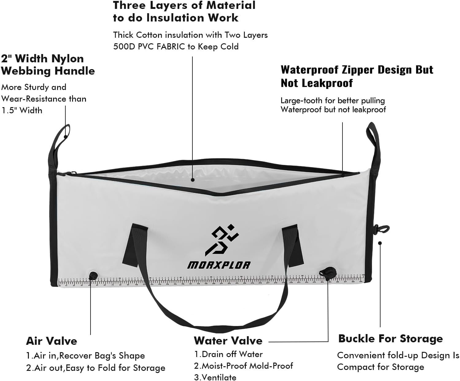 Durable Fishing Cooler Bag with Easy-Clean Drain Plug - Compact & Convenient