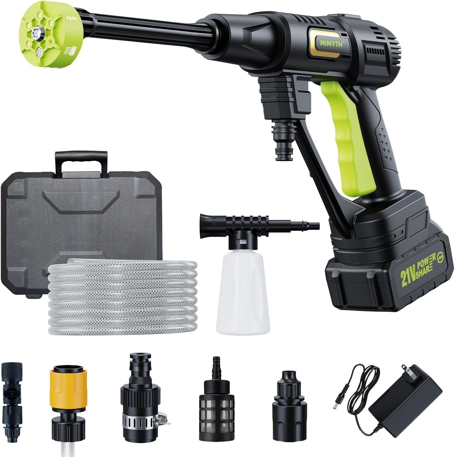 Portable 990 PSI Battery Pressure Washer with 23ft Hose and 6-in-1 Spray Options