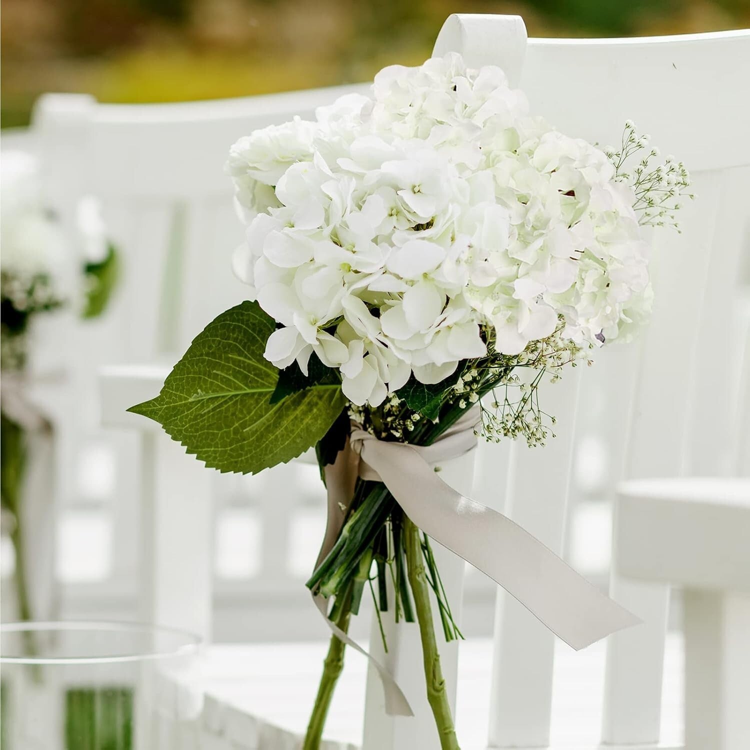 56 Pcs Ivory Hydrangea Artificial Flowers Set for Elegant Weddings & Home Decor