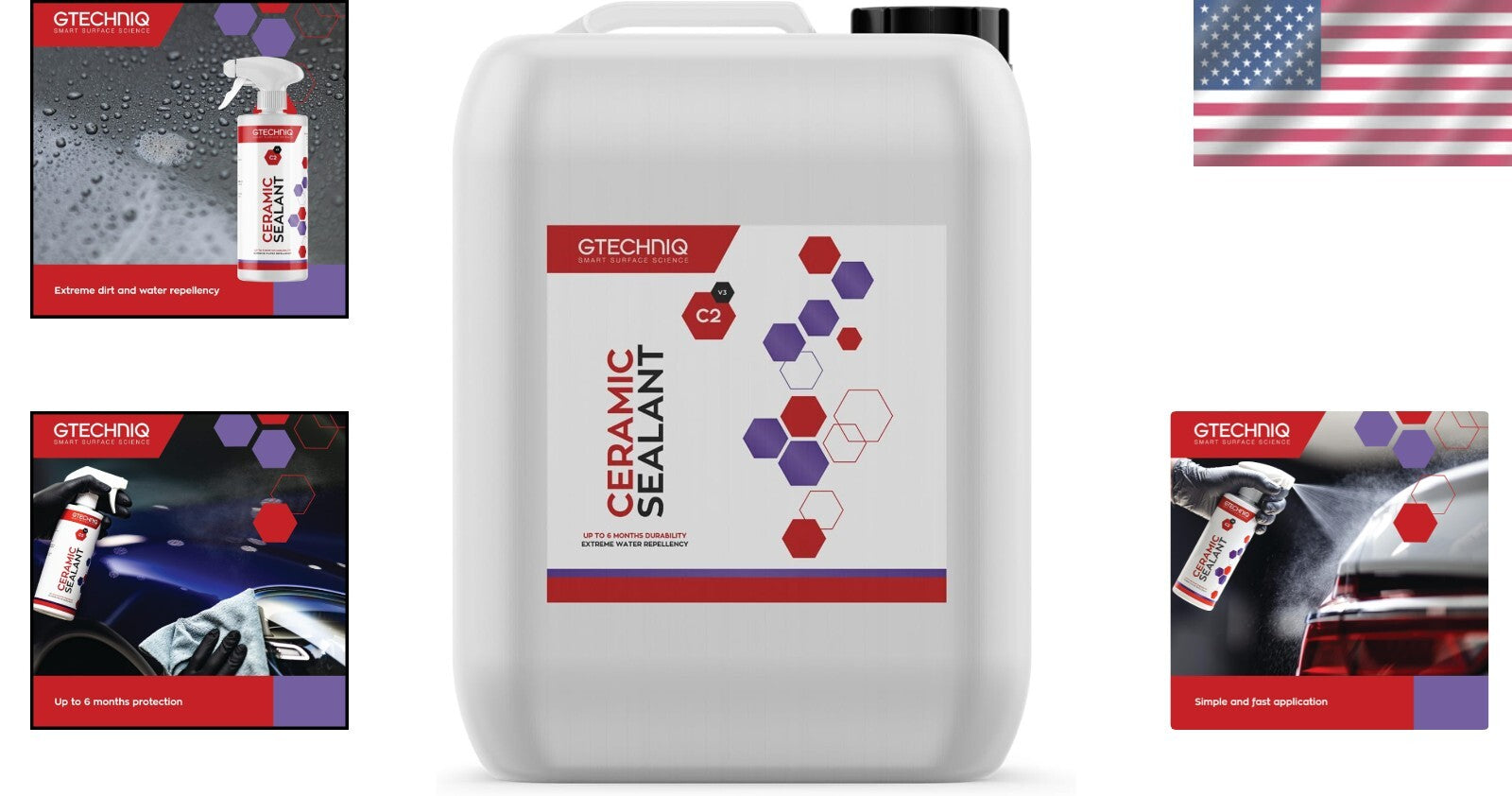 Easy-to-Apply C2 Ceramic Sealant - High Shine for Cars, Protects Paint & Trim