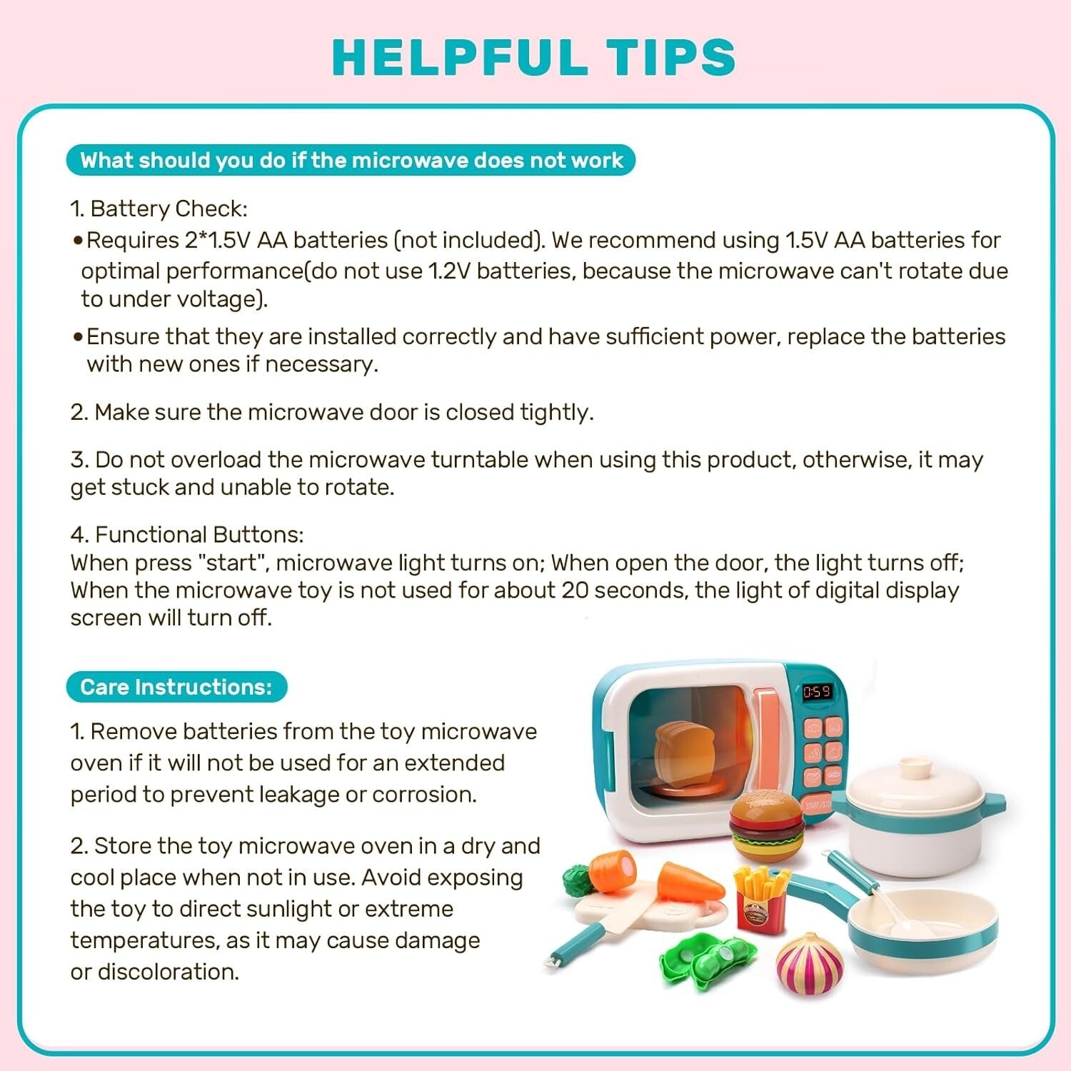 Educational Kids Pretend Kitchen Set with Microwave & Realistic Cooking Fun