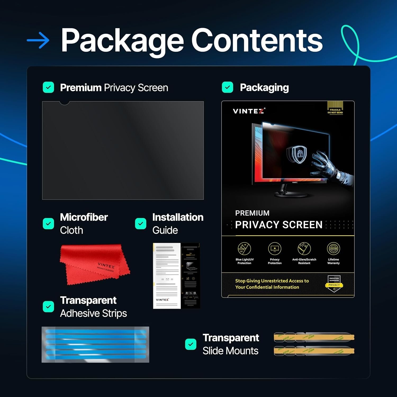 Curved Compatible 32-Inch Monitor Privacy Screen - Eye Protection and Comfort