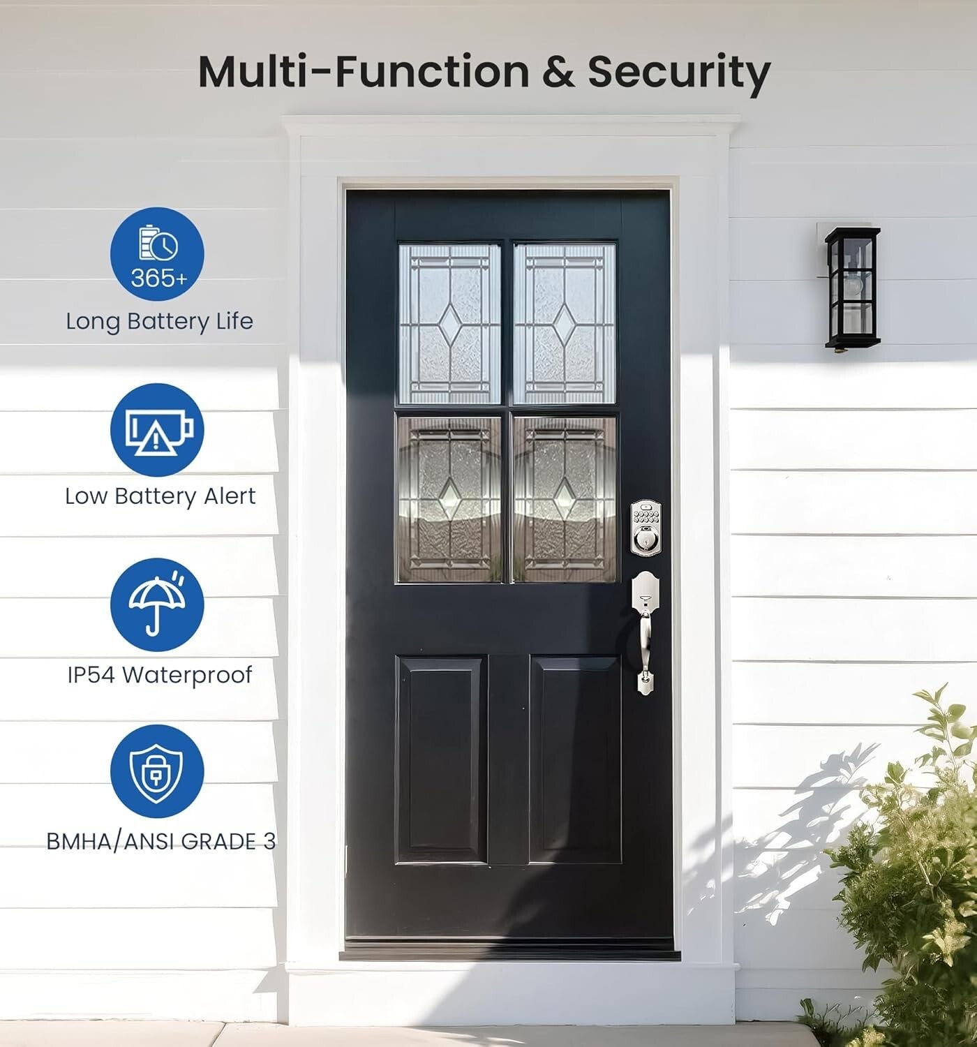 Biometric Electronic Keypad Deadbolt - 4-in-1 Fingerprint and Passcode Access