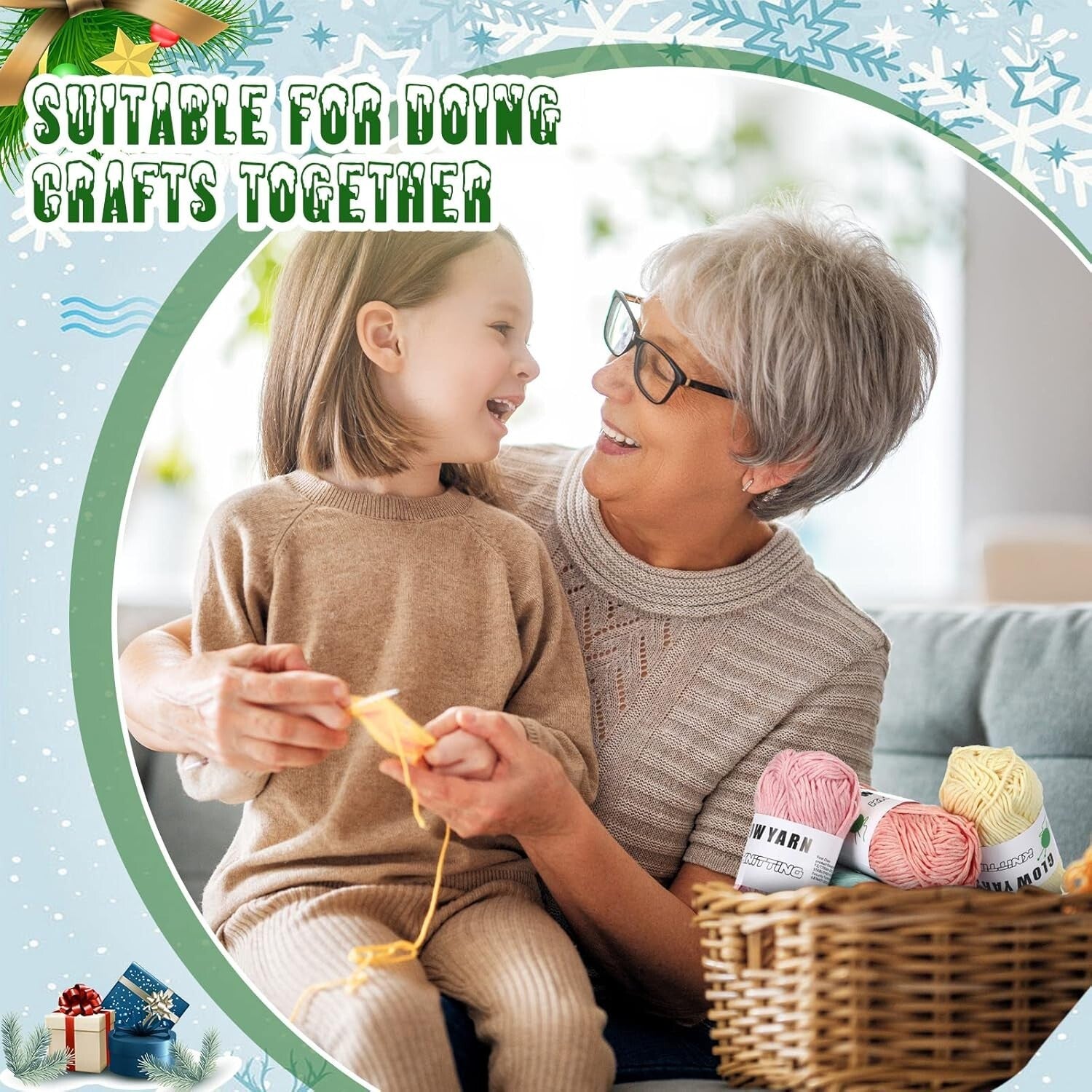 Vibrant 15 Roll Glow Yarn Set - Illuminate Your Crocheting & Crafting Projects