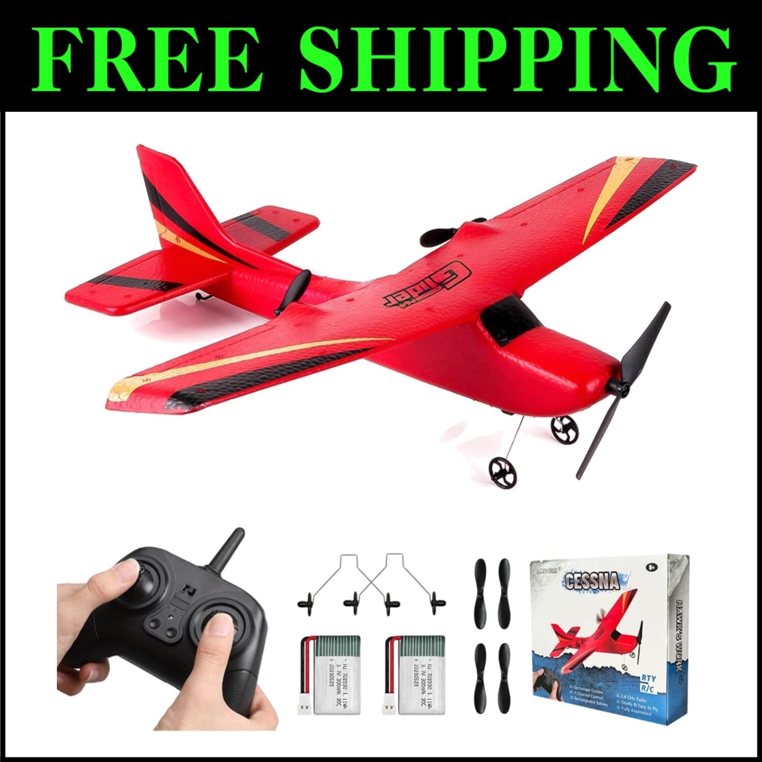 Beginner-Friendly Remote Control Airplane - 2.4GHz & Self-Stabilization System