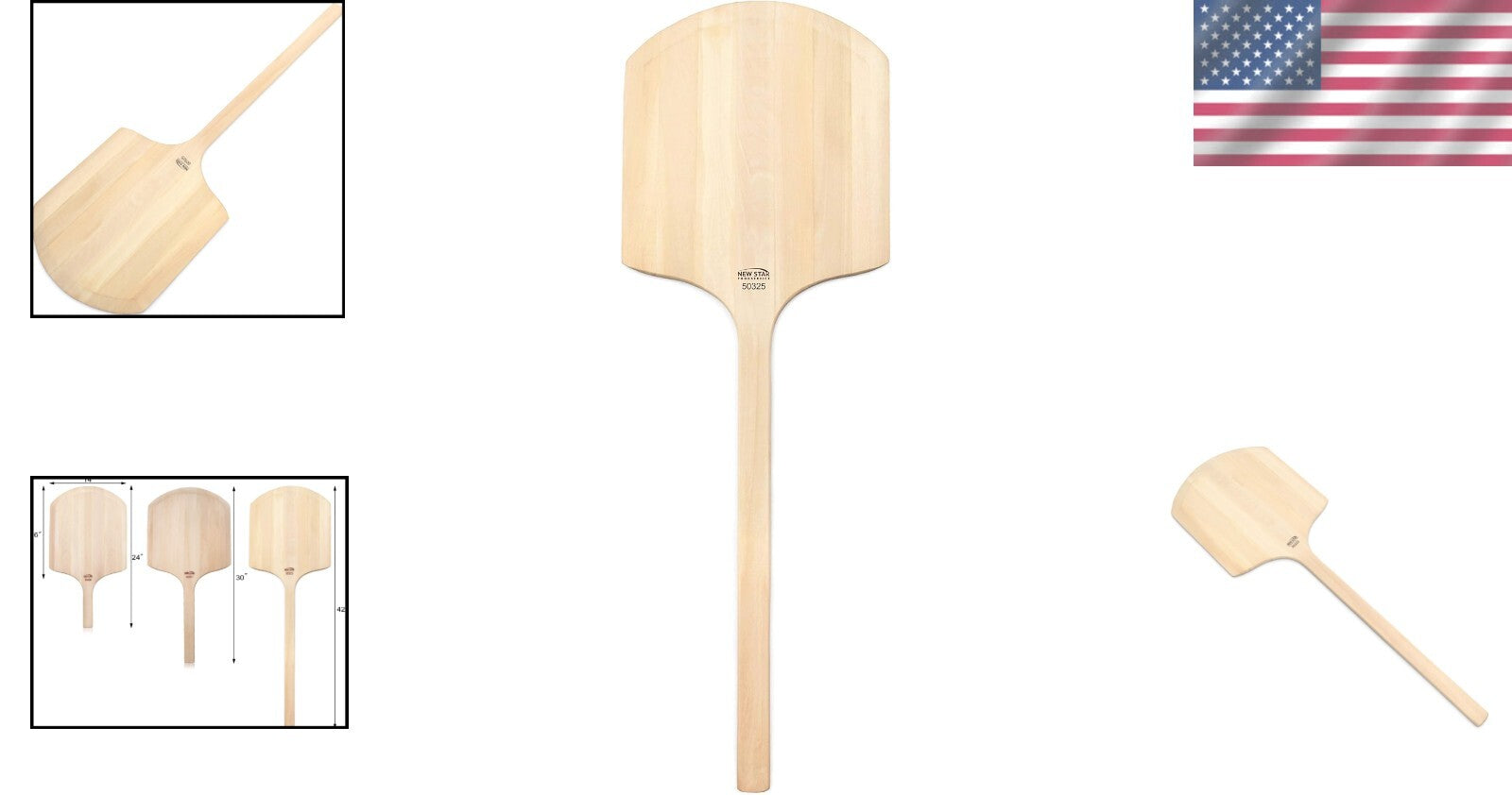 Durable Basswood Pizza Peel with Tapered Blade - 16" x 14" Perfect for Baking