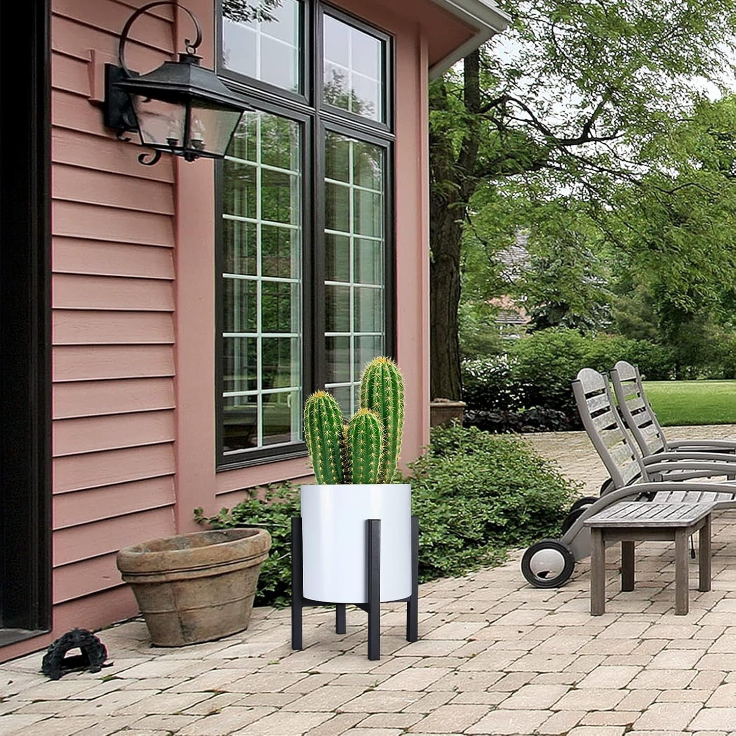 2 Pack Heavy-Duty Adjustable Metal Plant Stand for Large Pots - Supports 300 lbs