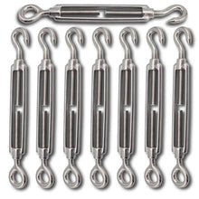 Load image into Gallery viewer, M10 Turnbuckles Hook &amp; Eye - Durable 304 Stainless Steel, Outdoor Use Approved