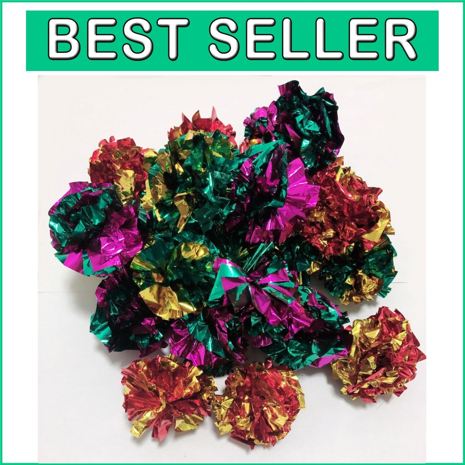 100-Pack Crinkle Foil Balls - Interactive Cat Toys for Endless Fun
