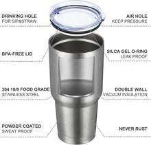 Load image into Gallery viewer, Stylish 30oz Insulated Coffee Tumblers - 12 Count, Includes Straws &amp; Brushes