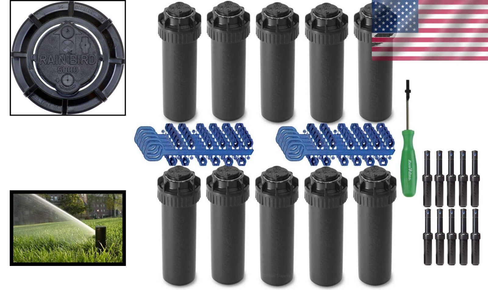 Rain Curtain Nozzle Technology 5004 PC Sprinkler - 40-360° Adjustable Irrigation