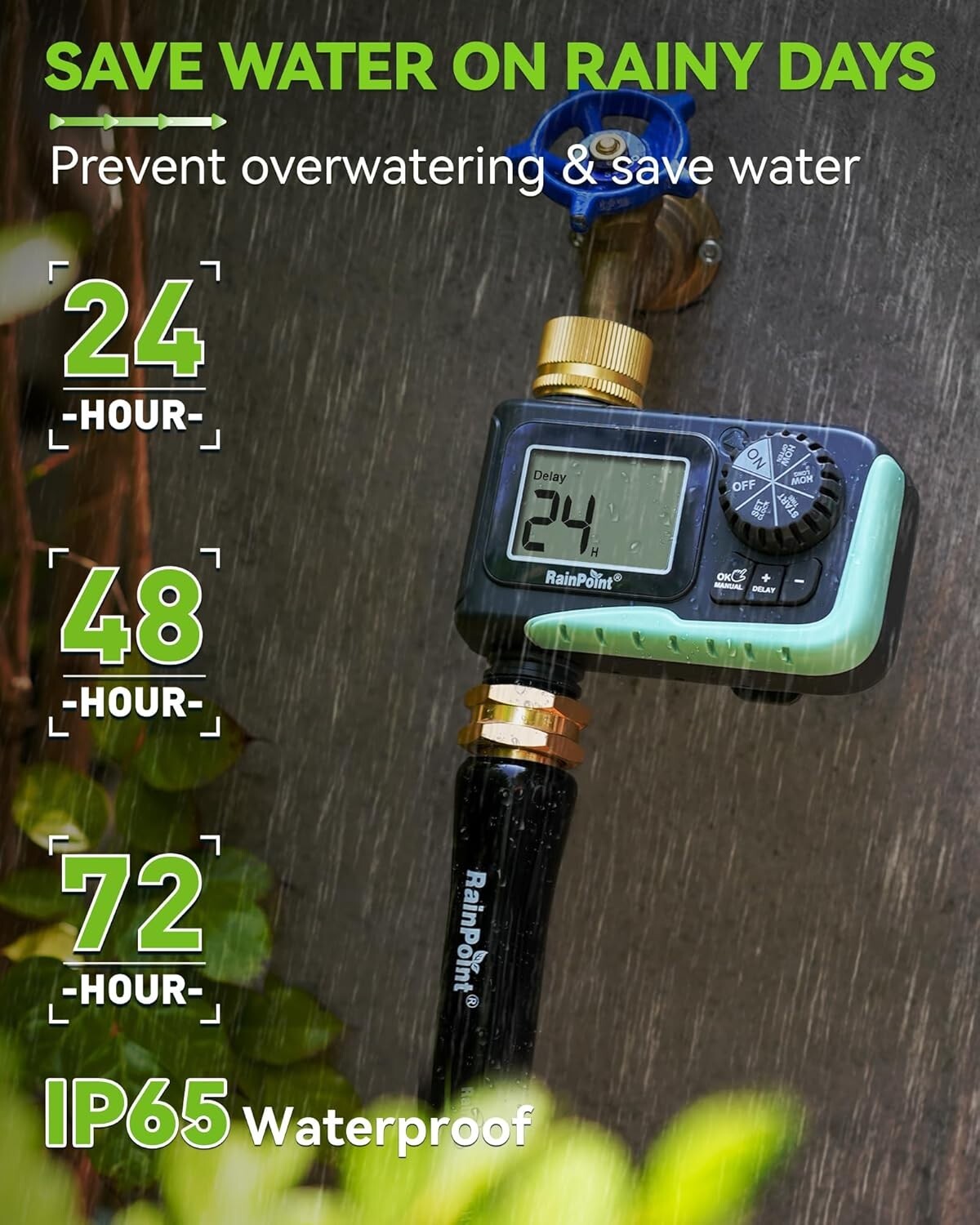 All-in-One Digital Irrigation System with Rain Delay & Easy Programming