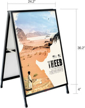 Load image into Gallery viewer, Portable Black Steel 24x36 Inch Sidewalk Sign with Corrugated Plastic Boards