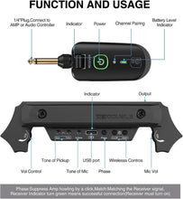 Load image into Gallery viewer, Rechargeable Wireless Acoustic Guitar Pickup with Dual Soundhole System - Black