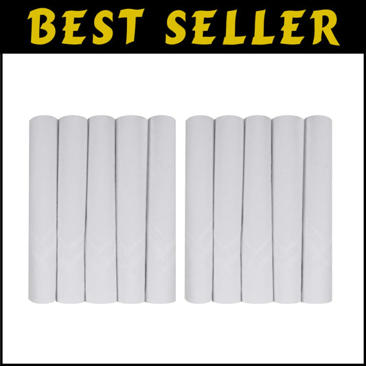 Stylish 100% Cotton Handkerchiefs for Men - Pack of 10, Machine Washable