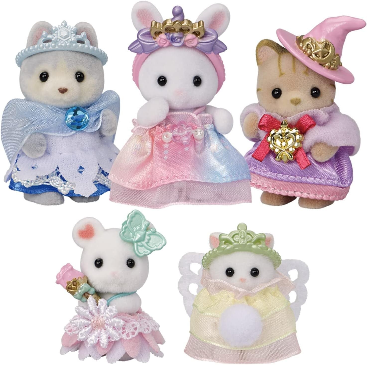 5-Piece Royal Princess Doll Set - Perfect for Ages 3+ and Amusement Park Fun