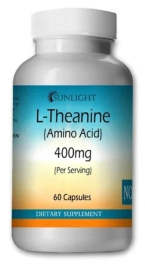 L-Theanine 400mg Serving, 60 Capsules - Double Strength by Sunlight