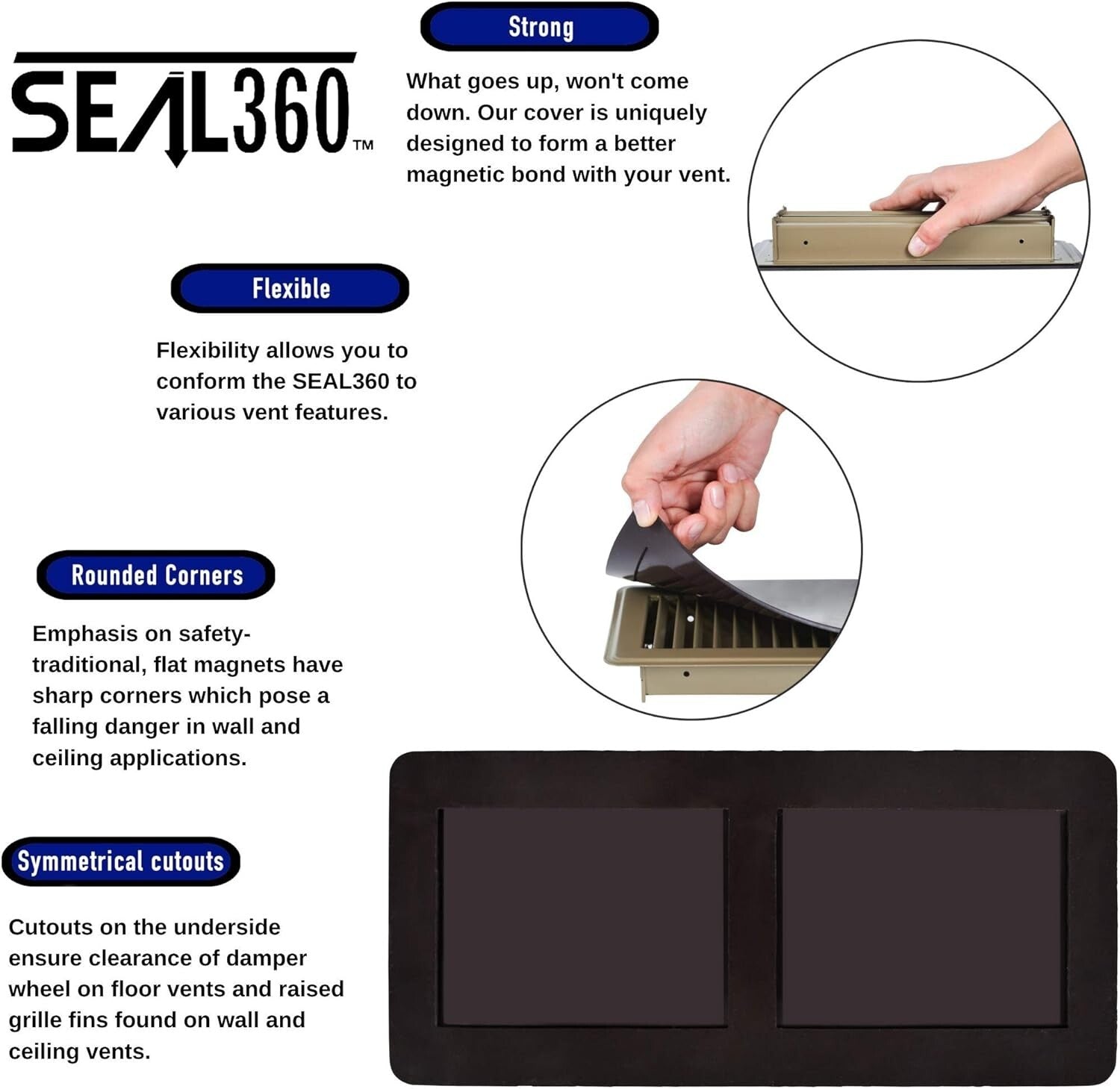 Brown Magnetic Vent Covers Set - Ideal for Floor, Wall, and Ceiling Vents 2-Pack
