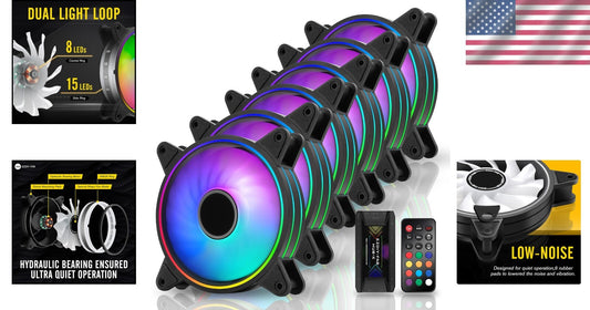 Effortless Cooling: 120mm RGB Case Fan Pack with Anti-Vibration & Remote Control
