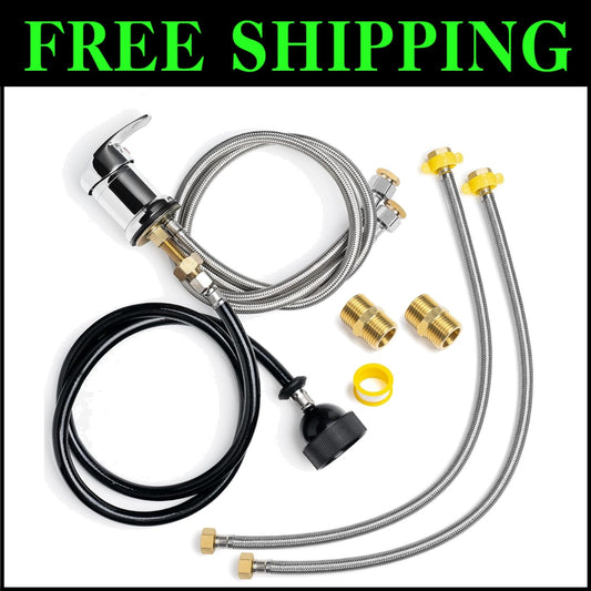 Professional Shampoo Sink Faucet with Extended Spray Hose - Salon Essentials Kit