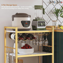 Load image into Gallery viewer, Rustic Marble Gold Rolling Beverage Cart - Perfect for Kitchen and Entertaining