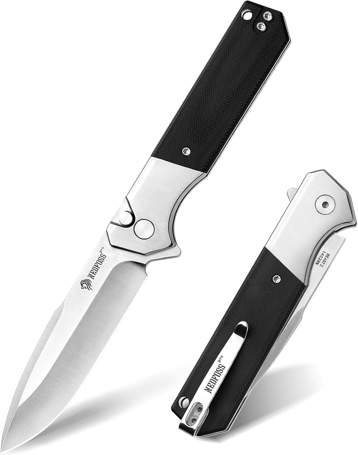 EDC Tactical Knife: 3.48" Blade with Button Lock & G10 Handle for Men & Women