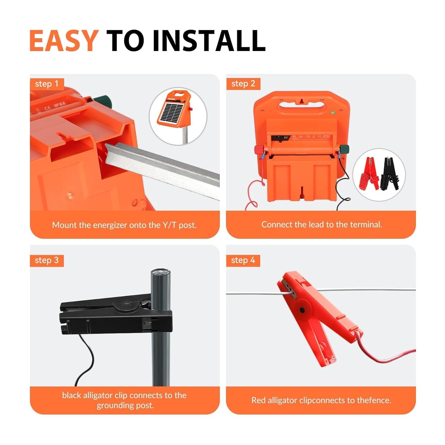 Versatile 0.16 Joule Solar Fence Charger - Day & Night Operation for Livestock