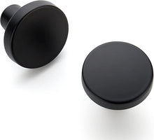 Load image into Gallery viewer, Stylish Round Matte Black Kitchen and Bath Cabinet Knobs - 1-1/4 Inch Pack of 40