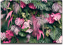 Load image into Gallery viewer, Large Tropical Leaves Wall Mural - 158" x 110" Silk Wallpaper for Living Rooms