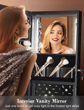 Load image into Gallery viewer, 360° Swivel Jewelry Cabinet with Touch Screen Mirror - Elegant Storage Solution