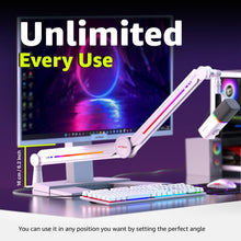 Load image into Gallery viewer, High Profile RGB Microphone Stand with Secure Desk Mount - Perfect for Creatives
