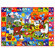 Load image into Gallery viewer, Durable Non-Slip Alphabet Rug for Kids - 59x39 Play Area Carpet with Animals