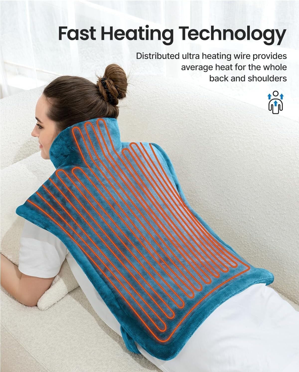 Weighted Electric Heating Pad with 6 Heat Settings - Ideal for Comfort & Relief