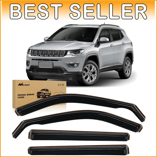 4PCS Jeep Compass Rain Guards (2017-2024) - Shatterproof Acrylic Window Visors