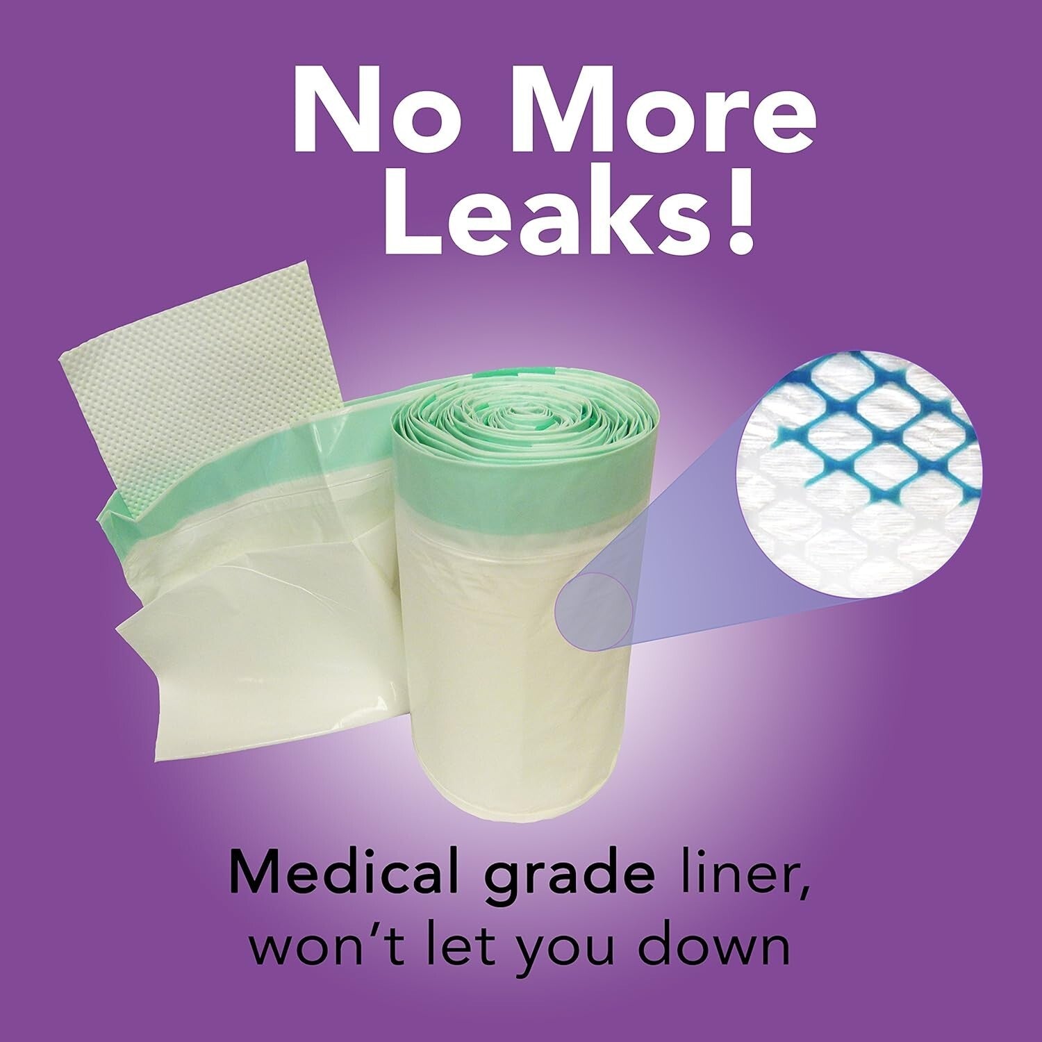 60pcs Disposable Commode Liners with Super Absorbent Pads for Total Hygiene