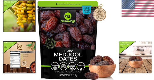 80oz Jumbo Medjool Dates - Sun Dried, No Sugar Added, Resealable Freshness