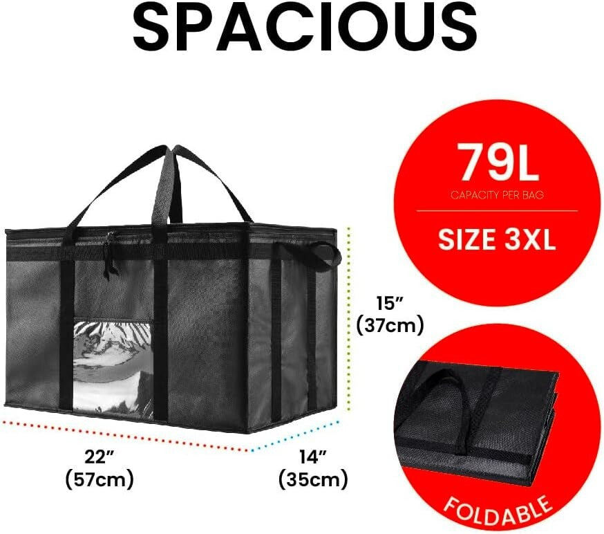 Durable Insulated Cooler Bag - Large 3XL Food Warmer for Outdoor Adventures