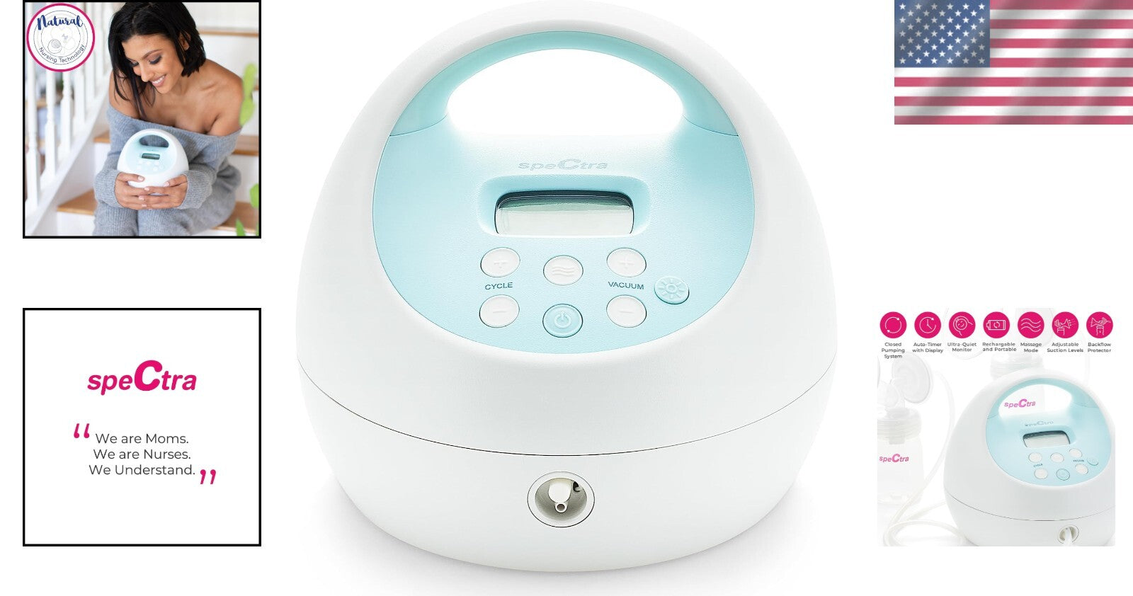 Single or Double Pumping - S1 Plus Electric Breast Pump with Backflow Protection