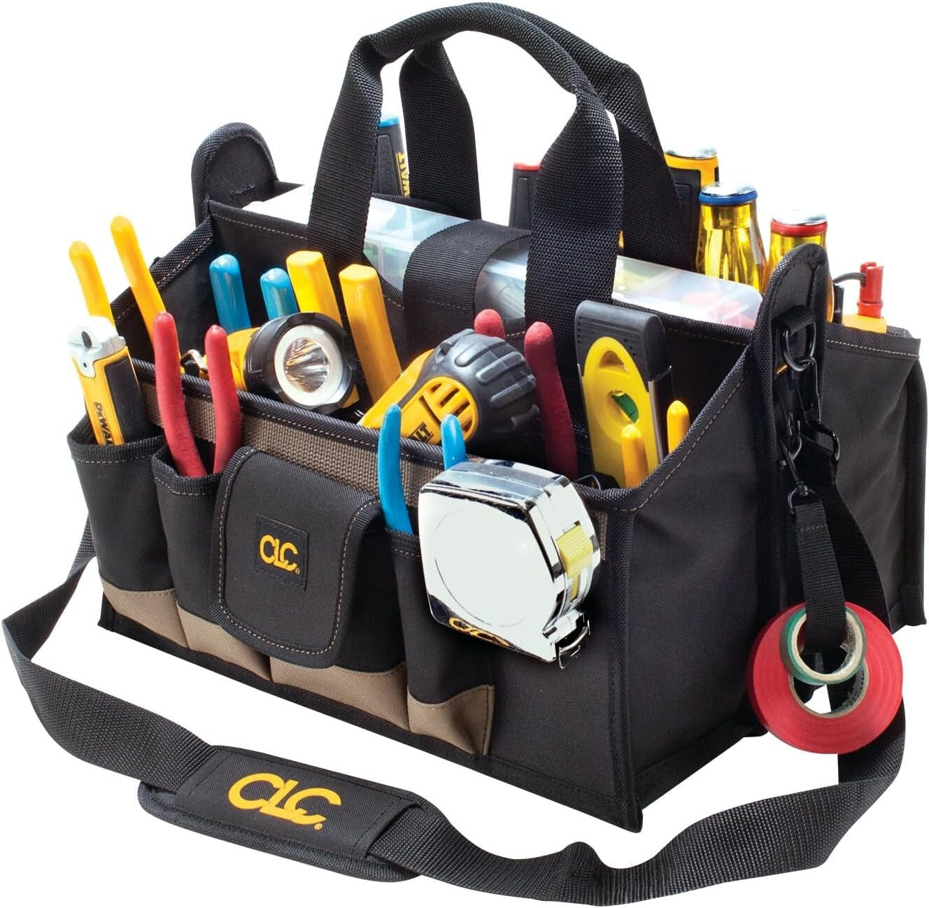 CLC 16 In. Tool Bag with Padded Handles & Compartment Tray for Tool Organization