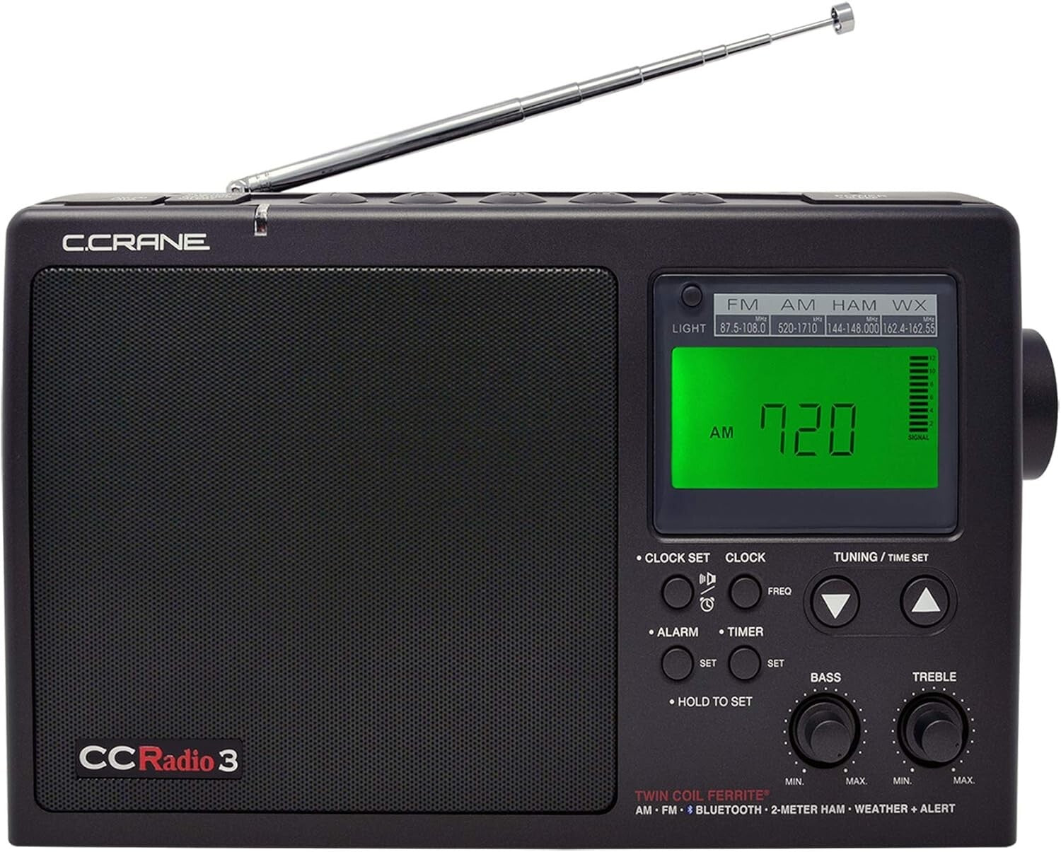 C. Crane CCRadio 3: Long-Range AM/FM Bluetooth Portable Radio with NOAA Alert