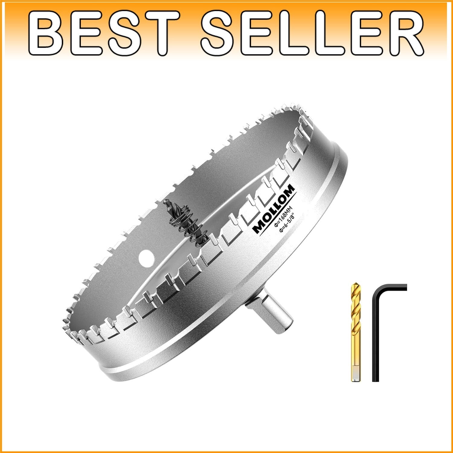 6-5/8'' TCT Hole Saw with Spring-Loaded Ejector - Cut Hard Materials Efficiently